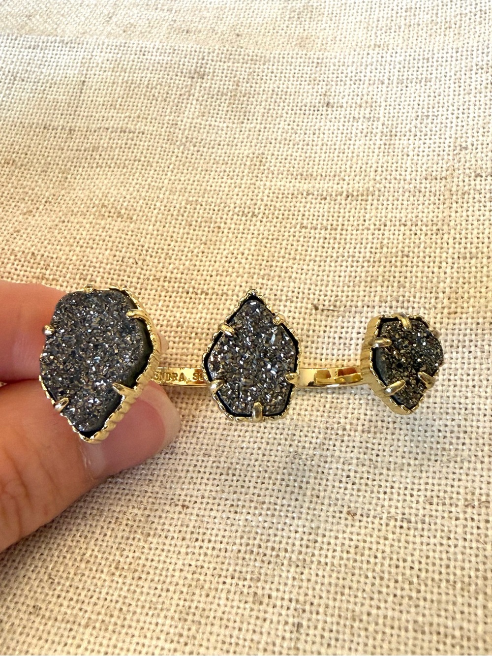 Kendra Scott gold triple stone ring
